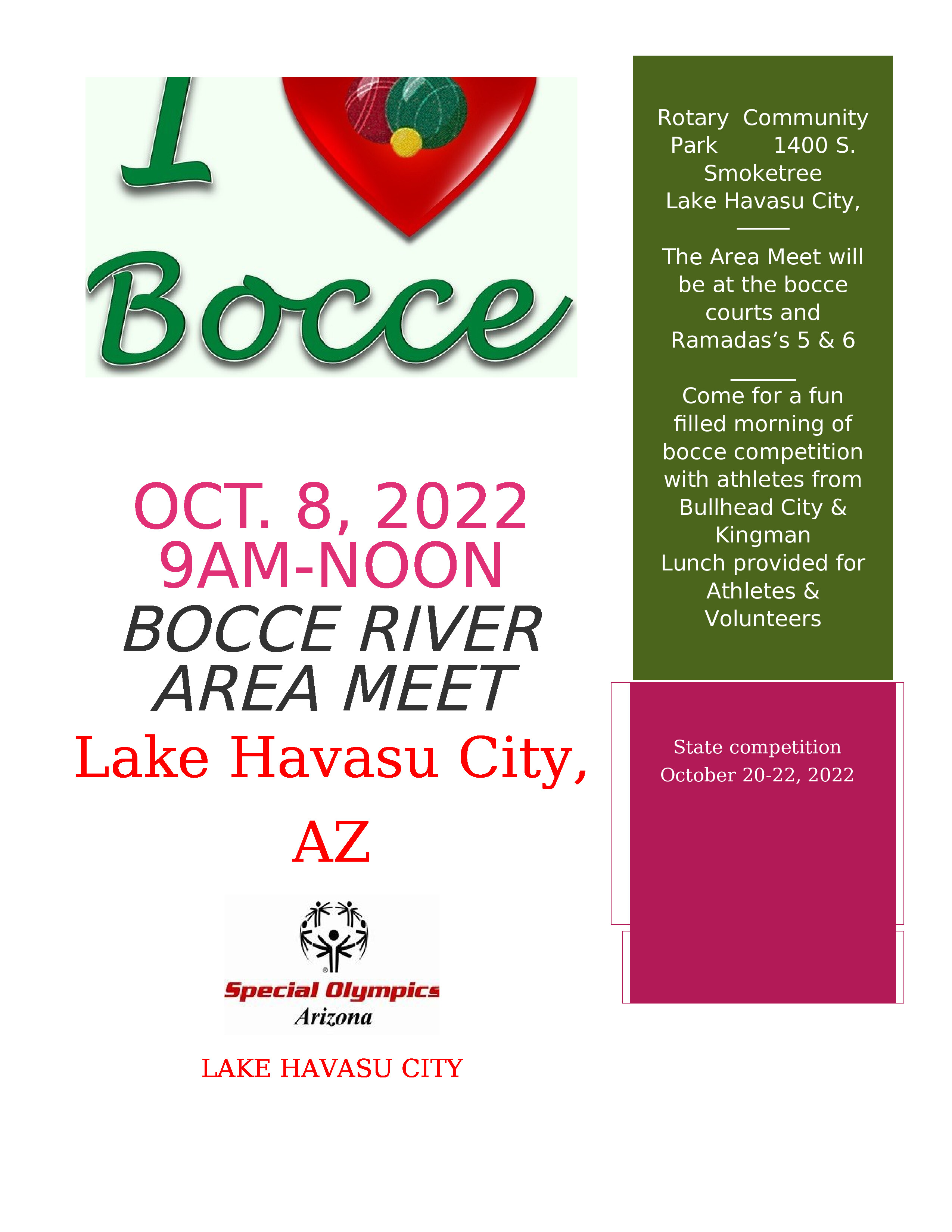 Special Olympics River Area Bocce Meet